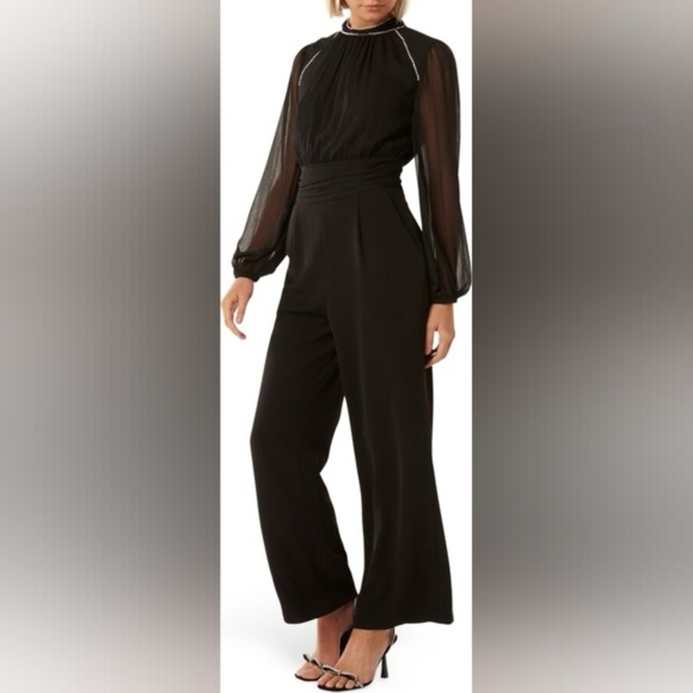 Ever New Diamante Embellished Long Sleeve Jumpsuit